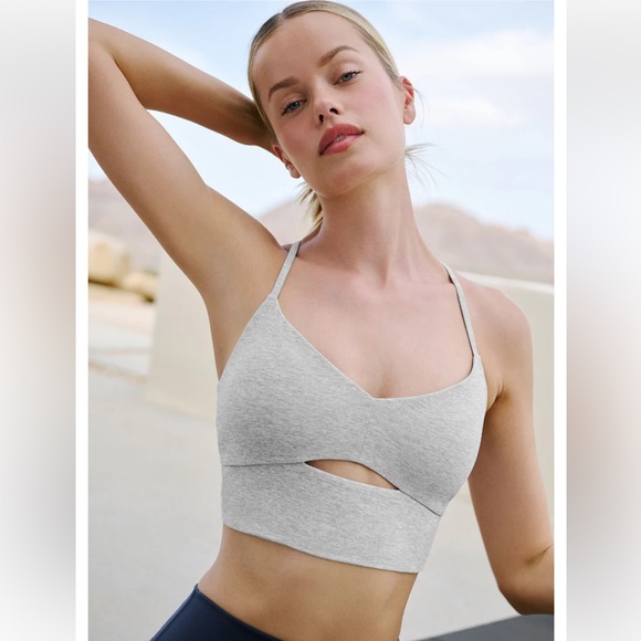 ALO YOGA | Alosoft Highlight Bra Size M Tank Athletic Color Heather Grey - Picture 1 of 12